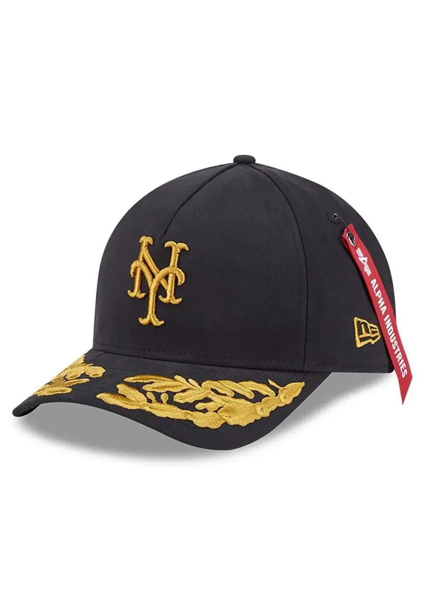 New Era Мужская черная регулируемая бейсболка New York Mets A-Frame 9FORTY