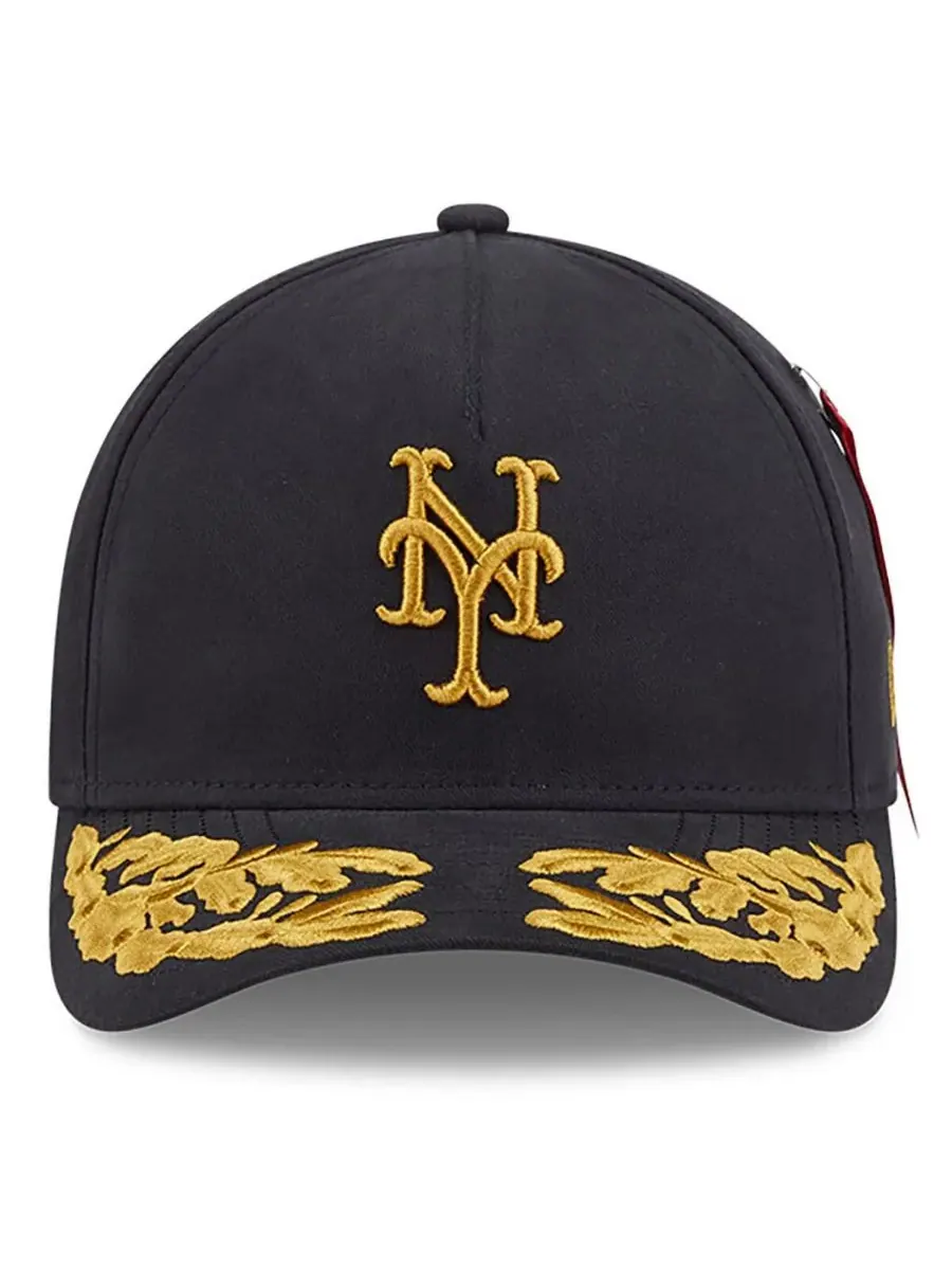 New Era Мужская черная регулируемая бейсболка New York Mets A-Frame 9FORTY — изображение 4 из 4, черный