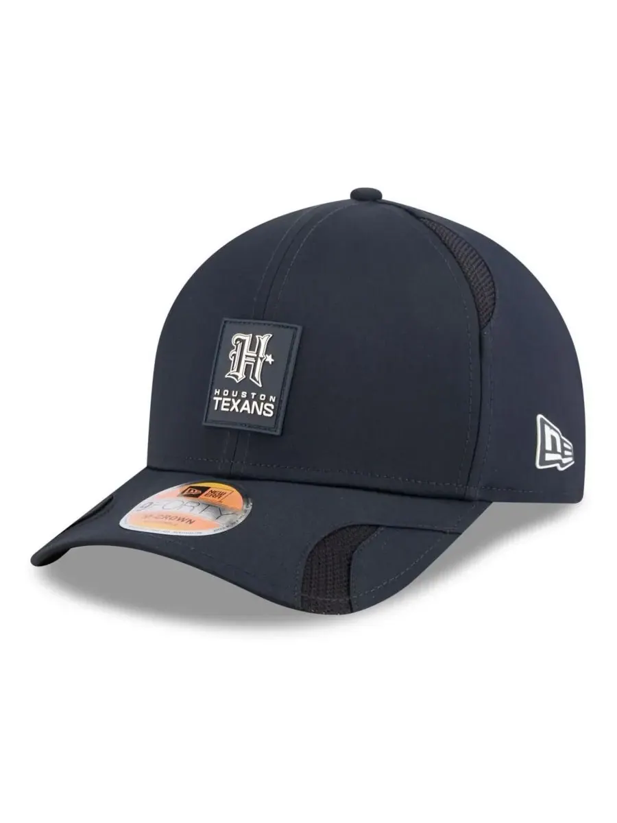 New Era Мужская темно-синяя кепка Houston Texans 2025 Sideline H-Town M-Crown 9FORTY с регулируемой