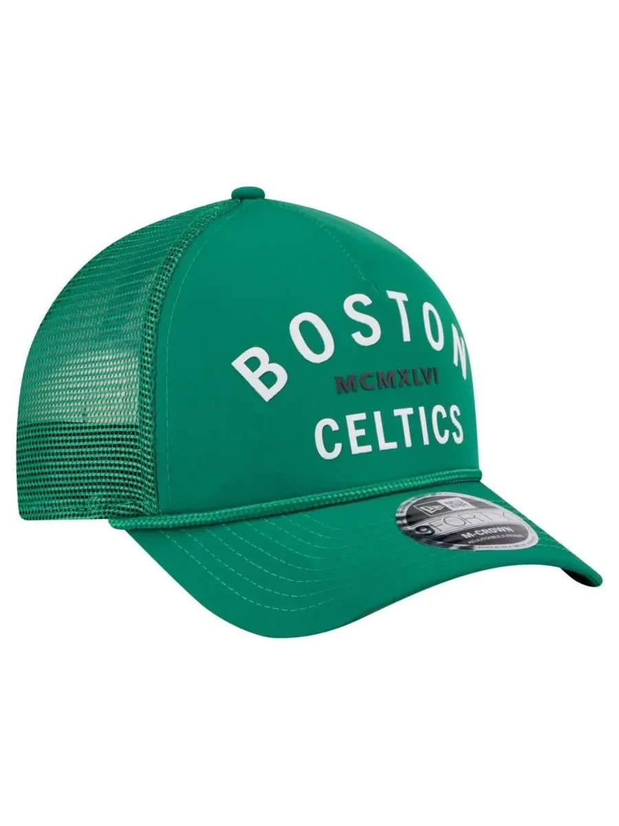New Era Мужская минималистичная бейсболка Boston Celtics A-Frame 9FORTY цвета "келли-зеленый" — изображение 3 из 4
