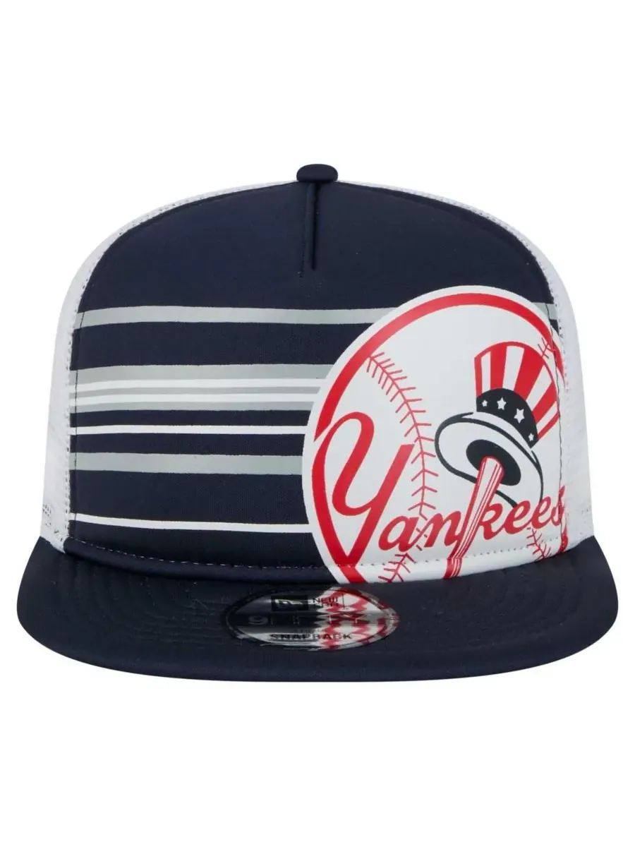 New Era Мужская темно-синяя бейсболка New York Yankees 9FIFTY A-Frame Trucker Snapback — изображение 4 из 5, темно-синий