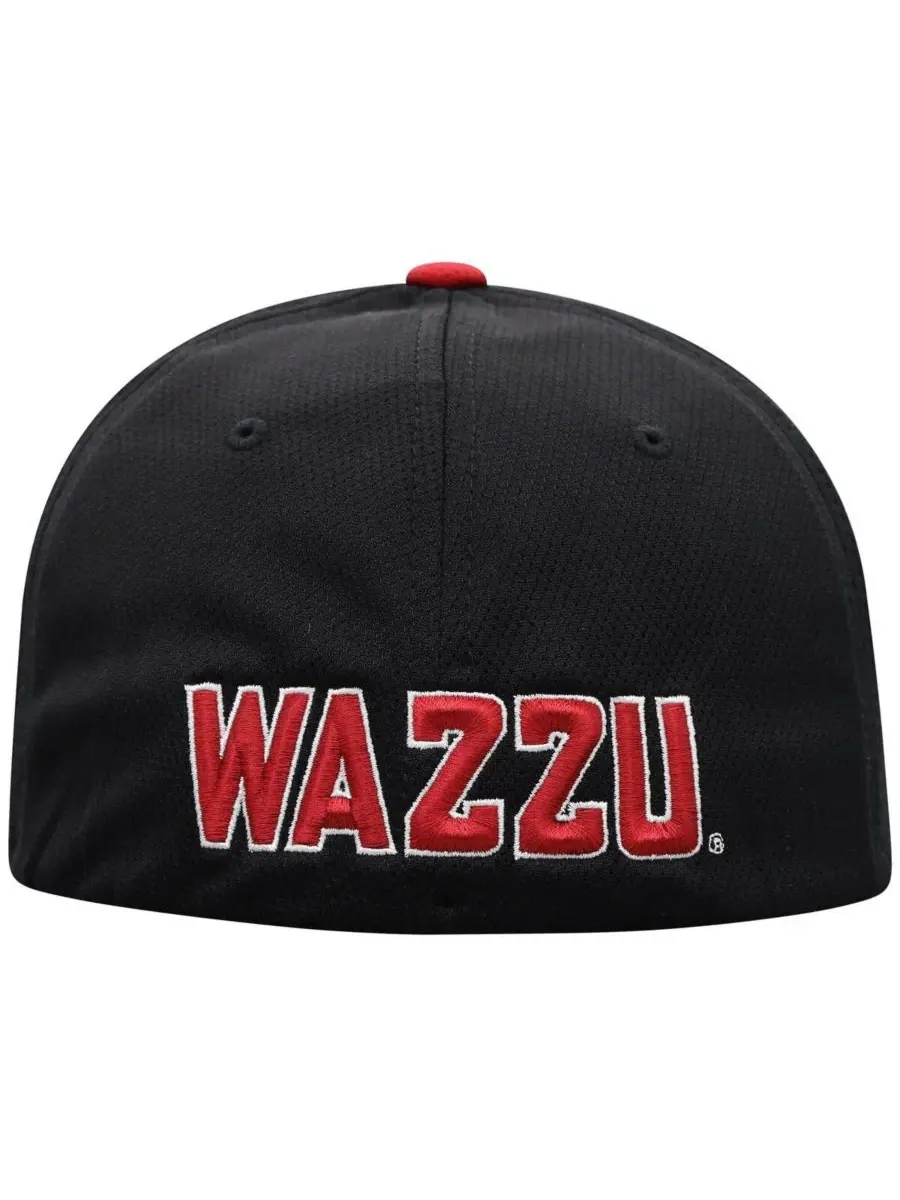 Top of the World Мужская черная бейсболка Washington State Cougars Reflex Fitted Hat — изображение 2 из 4, черный