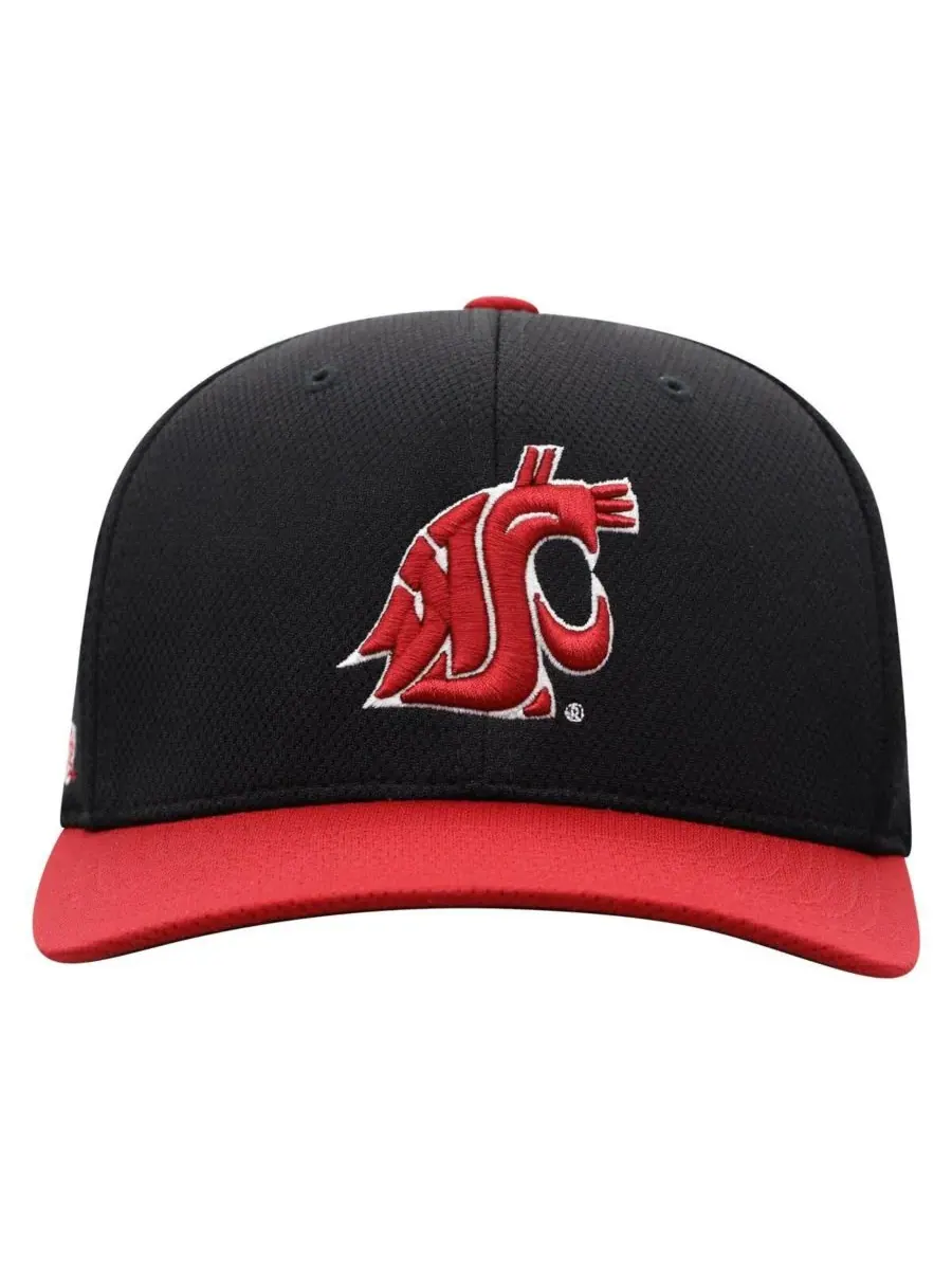 Top of the World Мужская черная бейсболка Washington State Cougars Reflex Fitted Hat — изображение 4 из 4, черный