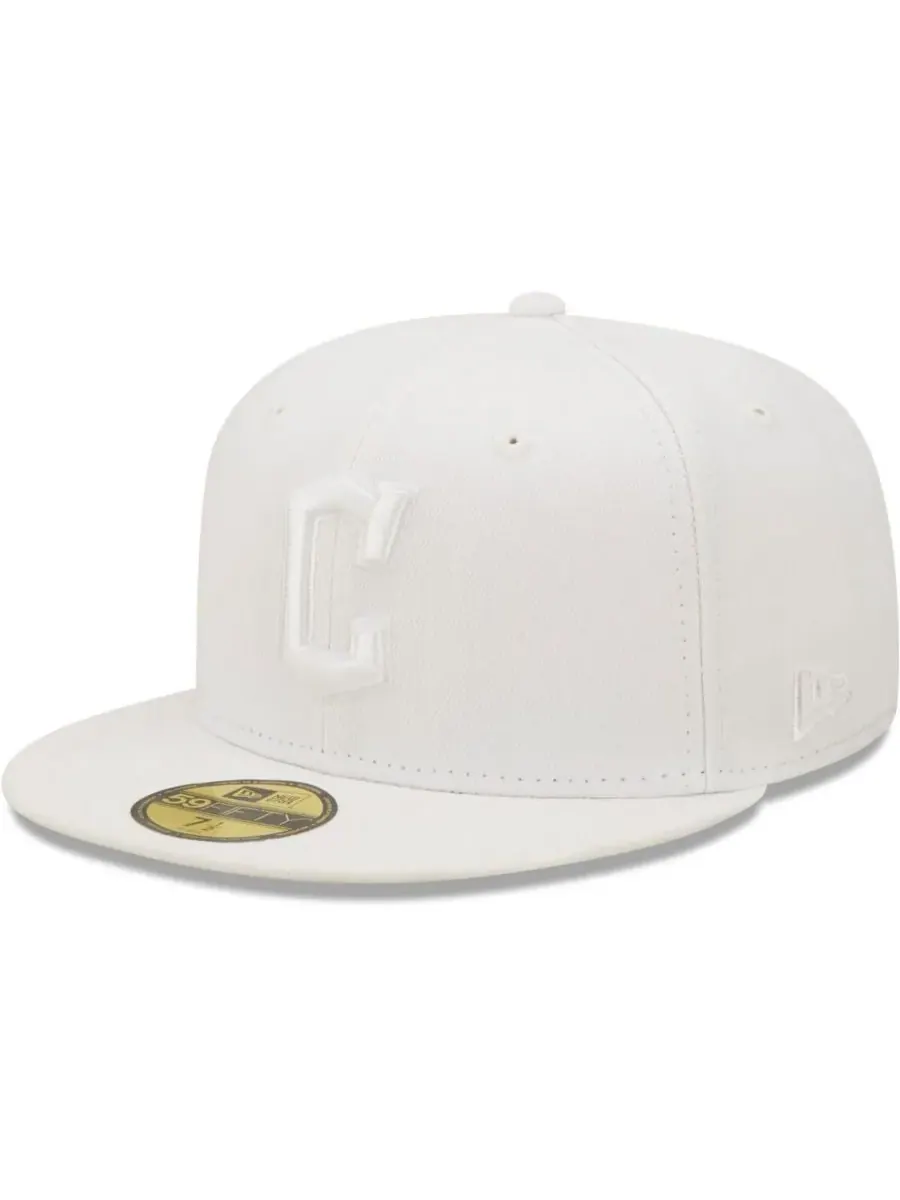 New Era Мужская бейсболка Cleveland Guardians White on White 59FIFTY Fitted Hat