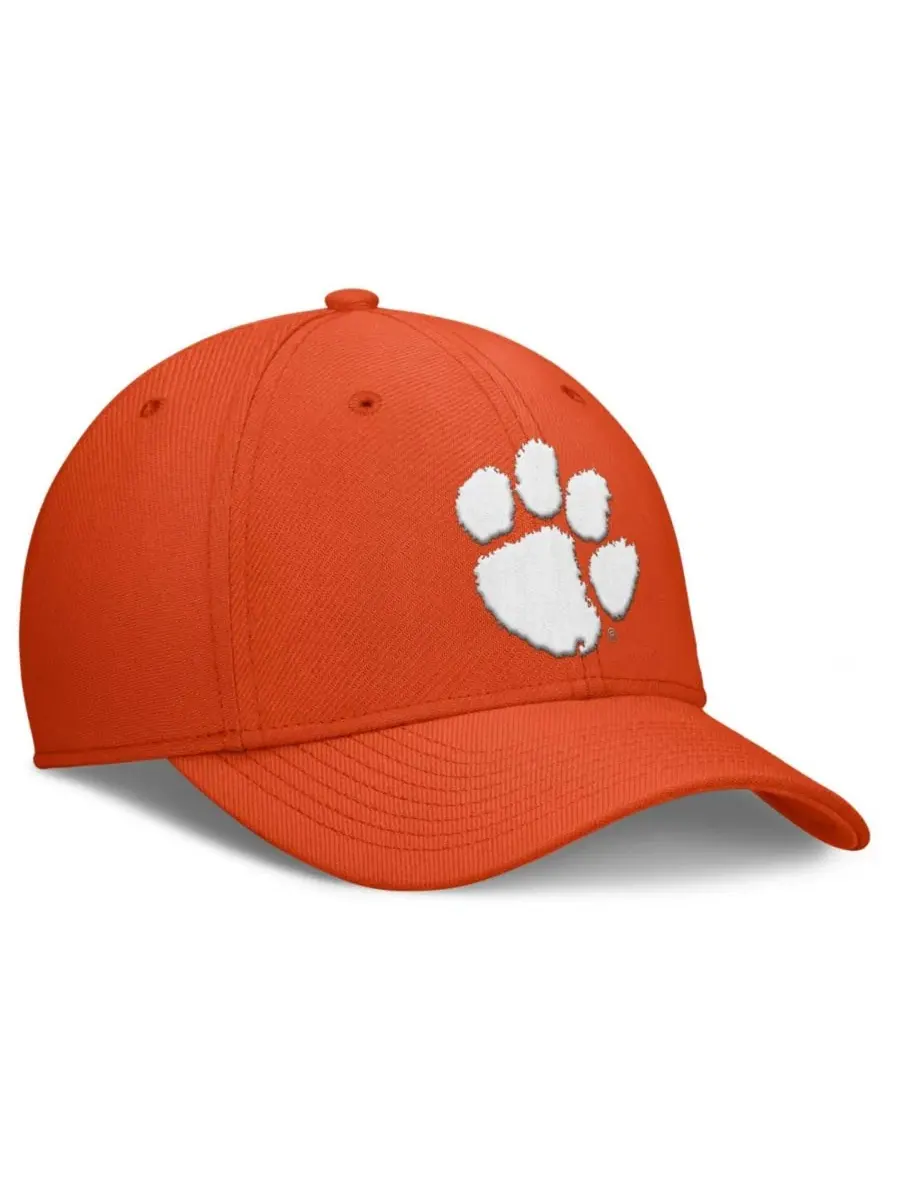 Кепка с вышивкой Clemson Tigers, модель Rise SwooshFlex Dri-FIT Nike — изображение 3 из 4, оранжевый