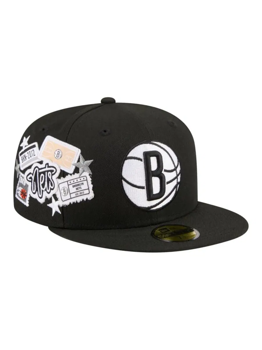 Кепка с высокой тульей и плоским козырьком Brooklyn Nets Team Collage 59FIFTY New Era