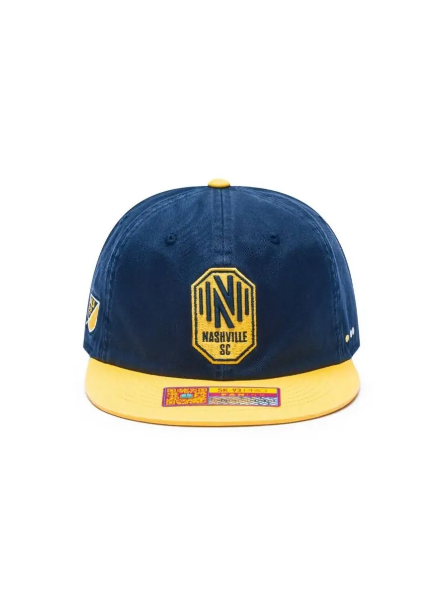 Бейсболка-снэпбек с вышивкой Nashville SC Fan Ink — изображение 2 из 4, темно-синий желтый