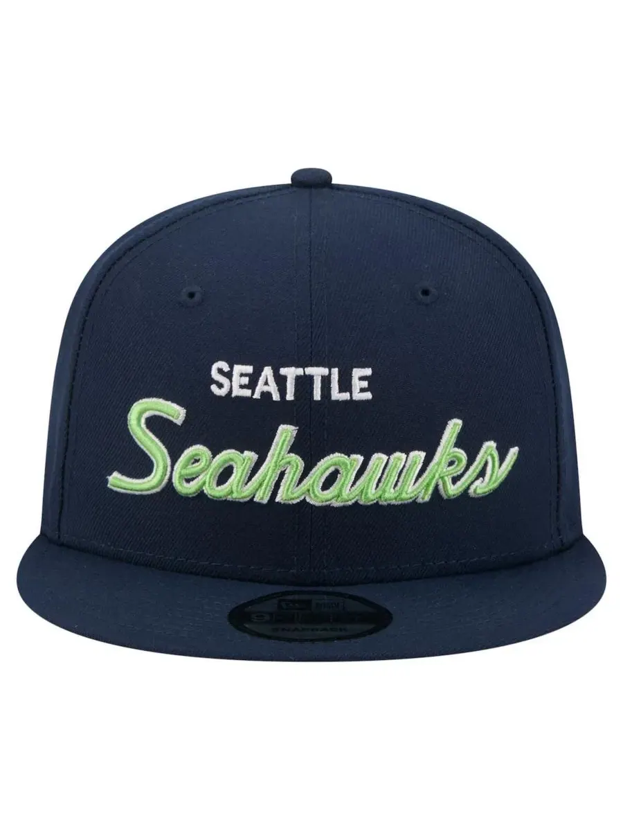 Кепка-снэпбек с вышивкой Seattle Seahawks New Era — изображение 2 из 5, темно-синий