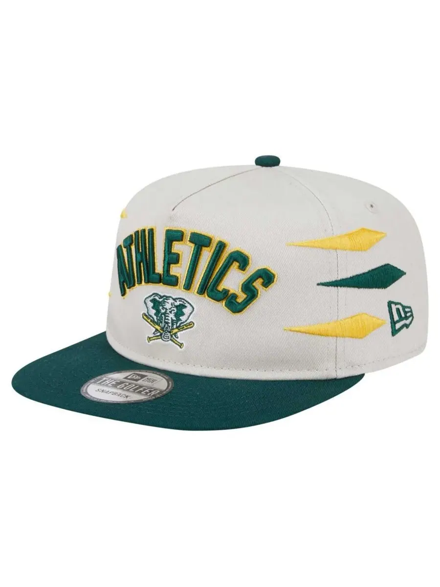 New Era Мужская кремовая спортивная кепка Athletics Iron Golfer Snapback