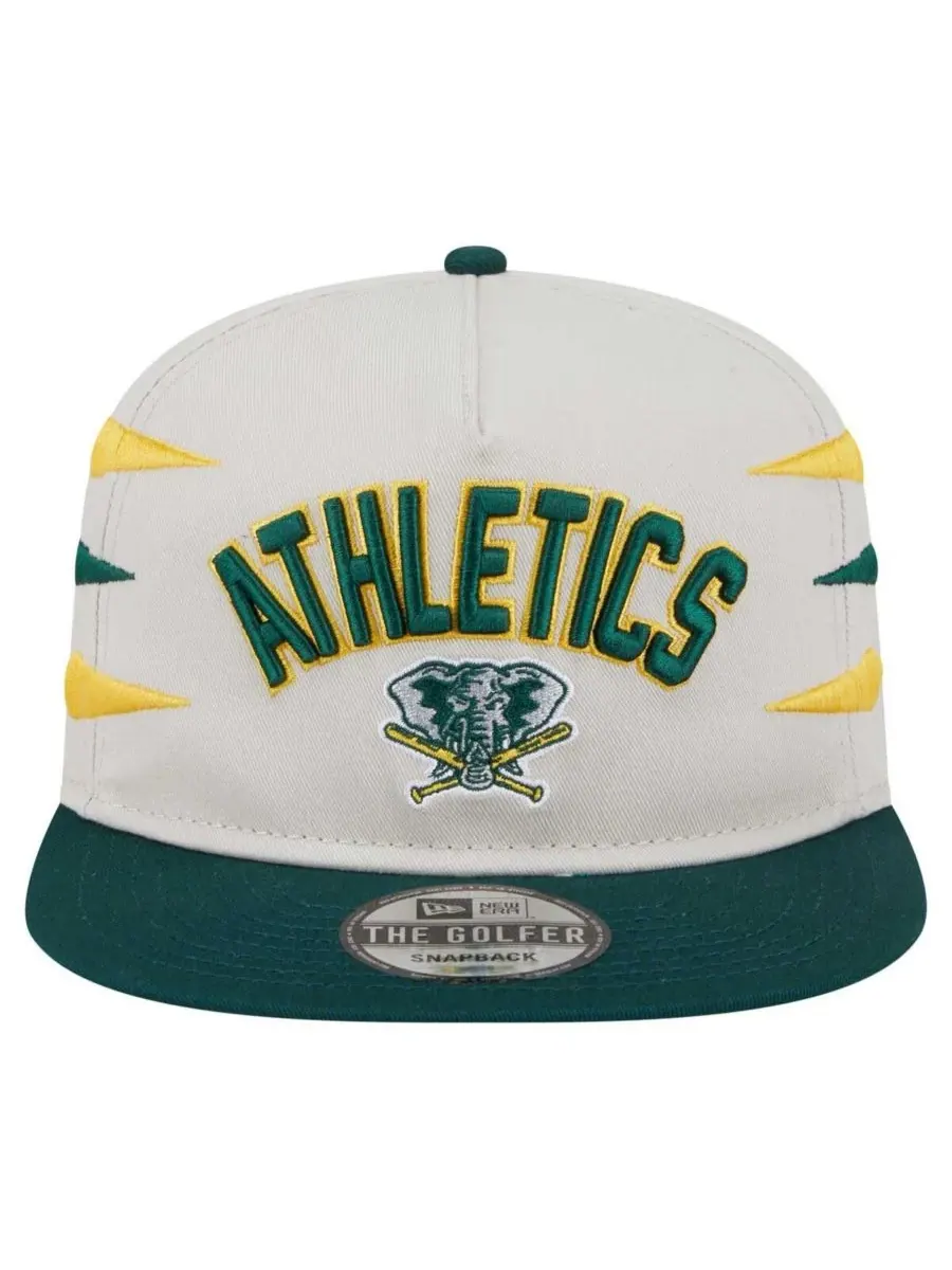 New Era Мужская кремовая спортивная кепка Athletics Iron Golfer Snapback — изображение 2 из 4, бежевый