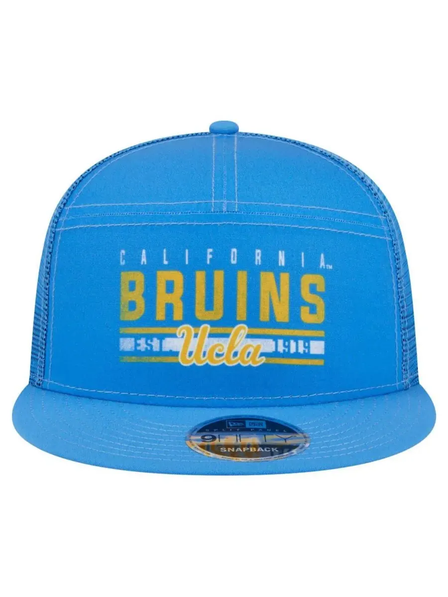 New Era Мужская синяя кепка-тракер UCLA Bruins Split Panel 9FIFTY с застежкой-регулятором — изображение 2 из 4, синий