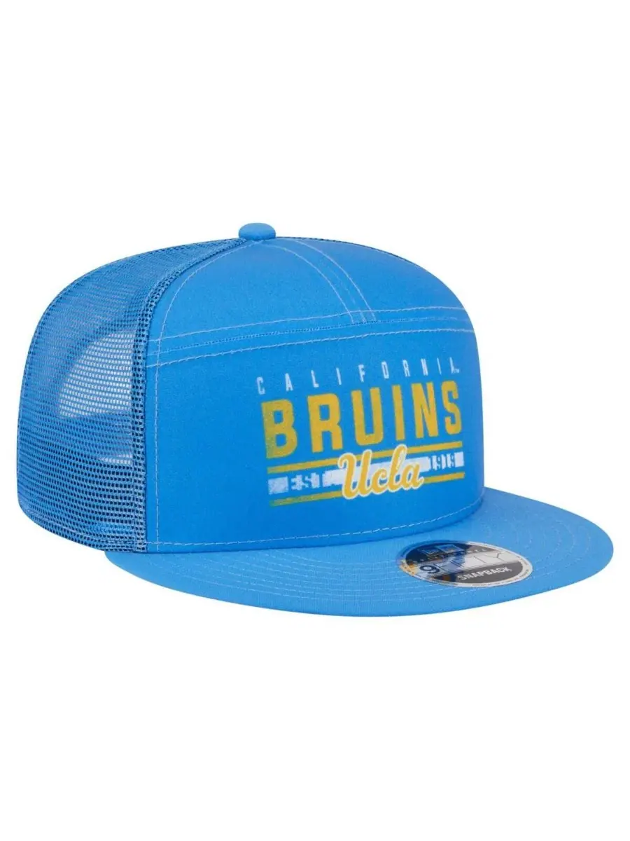 New Era Мужская синяя кепка-тракер UCLA Bruins Split Panel 9FIFTY с застежкой-регулятором — изображение 3 из 4, синий