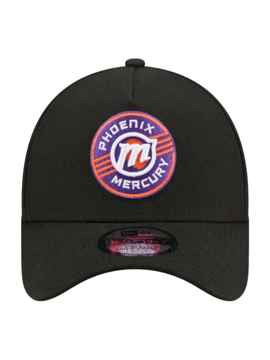 Кепка с вышитым логотипом Phoenix Mercury, модель Core Logo A-Frame 9FORTY New Era — изображение 2 из 5, черный