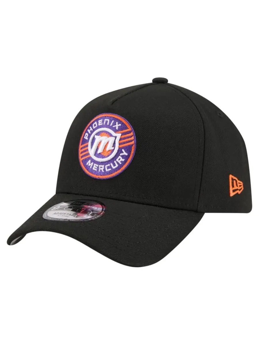 Кепка с вышитым логотипом Phoenix Mercury, модель Core Logo A-Frame 9FORTY New Era — изображение 3 из 5, черный