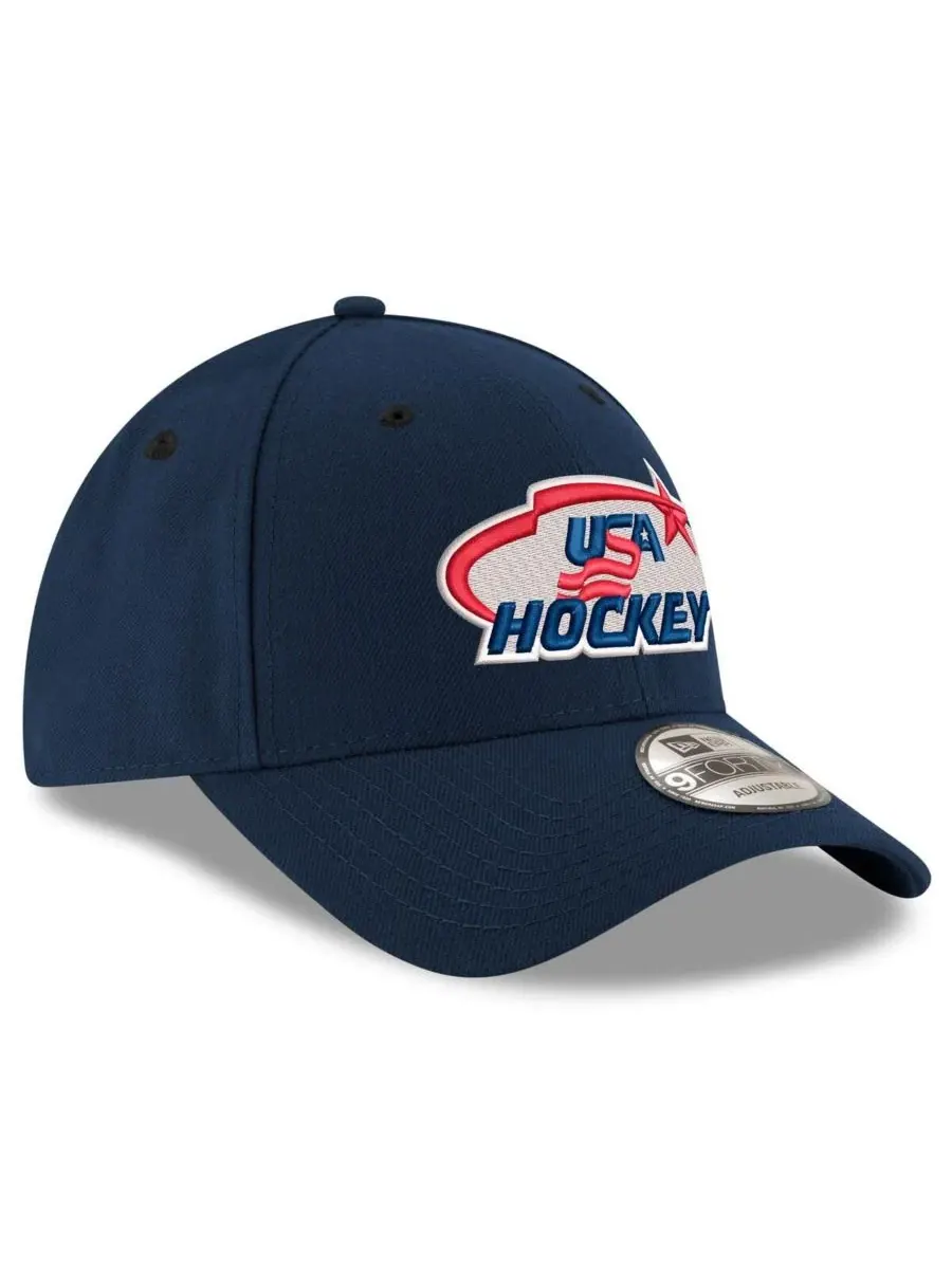 Кепка New Era 9FORTY US Hockey с вышивкой — изображение 3 из 4, темно-синий