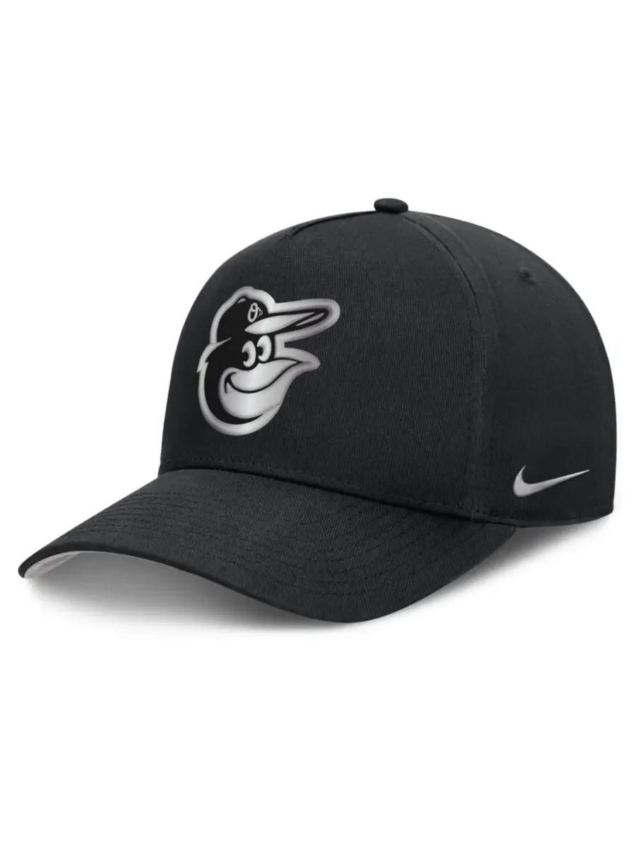 Бейсболка Nike Baltimore Orioles Rise Dri-FIT — изображение 3 из 5, черный серый