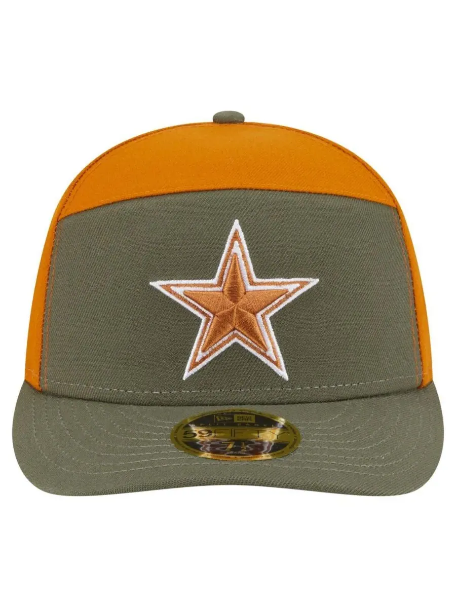 New Era Мужская кепка Dallas Cowboys 59FIFTY, оливково-коричневая, двухцветная, с раздельными — изображение 2 из 4