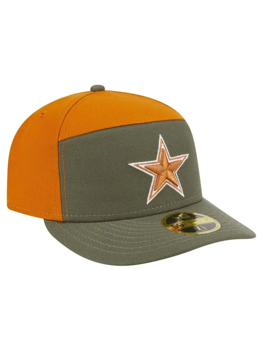 New Era Мужская кепка Dallas Cowboys 59FIFTY, оливково-коричневая, двухцветная, с раздельными — изображение 3 из 4