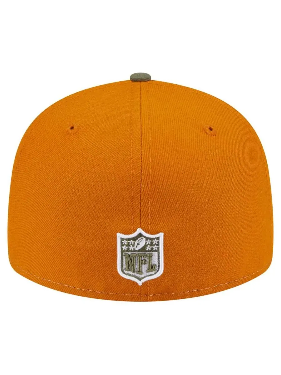 New Era Мужская кепка Dallas Cowboys 59FIFTY, оливково-коричневая, двухцветная, с раздельными — изображение 4 из 4