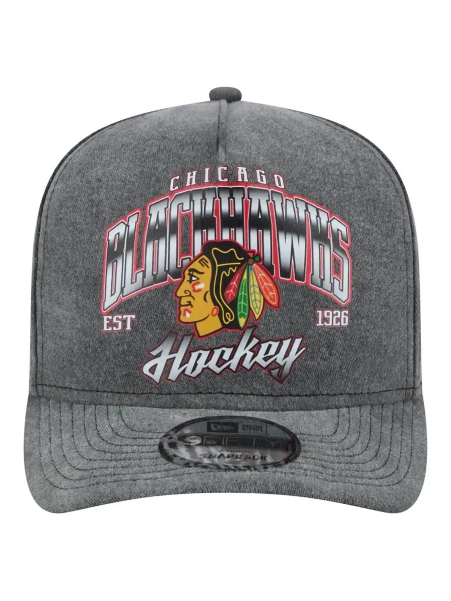 New Era Мужская бейсболка Chicago Blackhawks Throwback Washed A-Frame Pre-Curved 9FIFTY Snapback — изображение 2 из 5