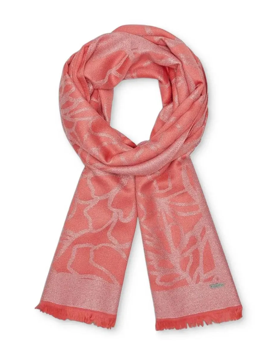 Женский шарф-палантин с люрексом и цветочным принтом, модель Modern Lurex Floral Wrap Calvin Klein