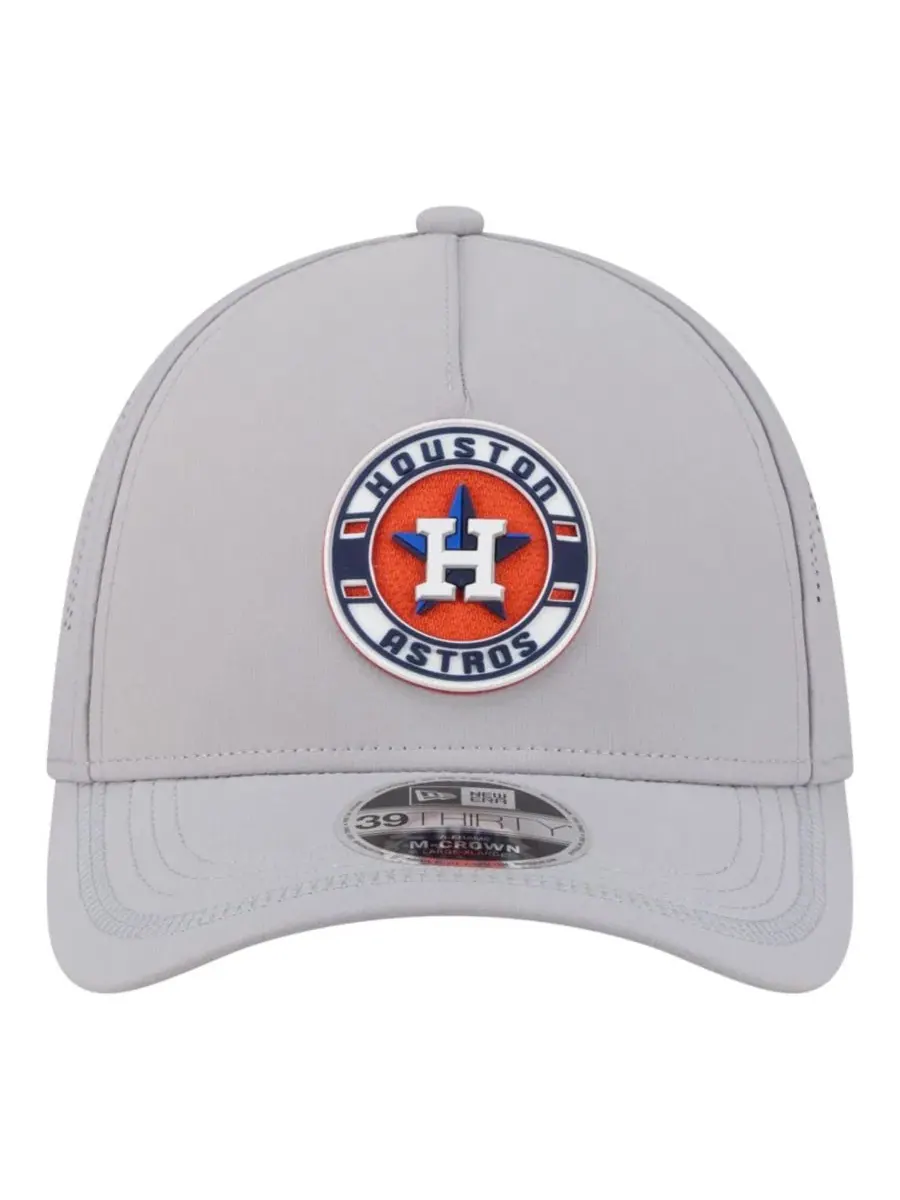 Кепка с козырьком New Era Houston Astros Patch 39THIRTY A-Frame M-Crown Perforated Flex Hat — изображение 4 из 5, серый