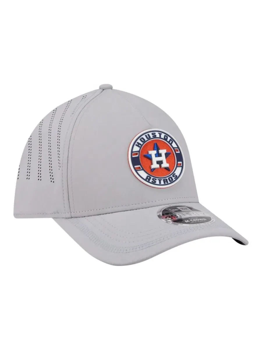 Кепка с козырьком New Era Houston Astros Patch 39THIRTY A-Frame M-Crown Perforated Flex Hat — изображение 5 из 5, серый