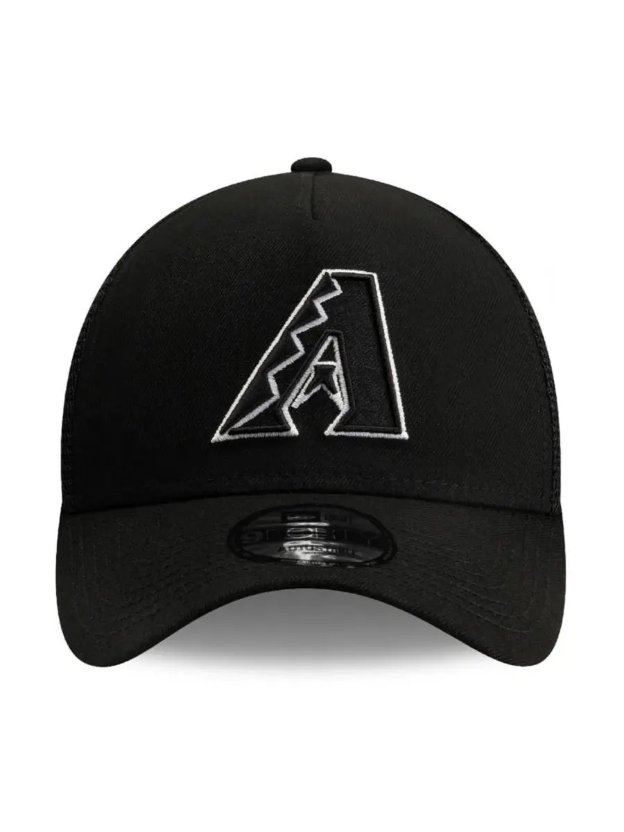 Бейсболка New Era 9FORTY A-Frame с вышитым логотипом Arizona Diamondbacks — изображение 2 из 5, черный