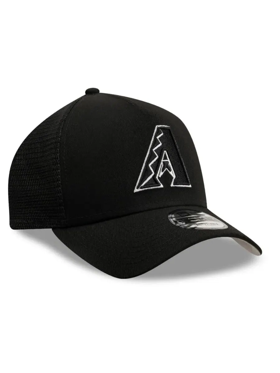 Бейсболка New Era 9FORTY A-Frame с вышитым логотипом Arizona Diamondbacks — изображение 3 из 5, черный