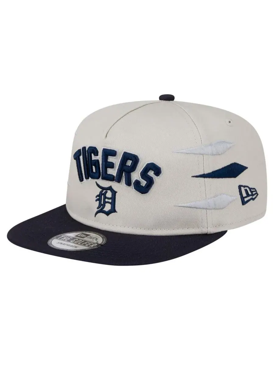 New Era Мужская кремовая бейсболка Detroit Tigers Iron Golfer Snapback