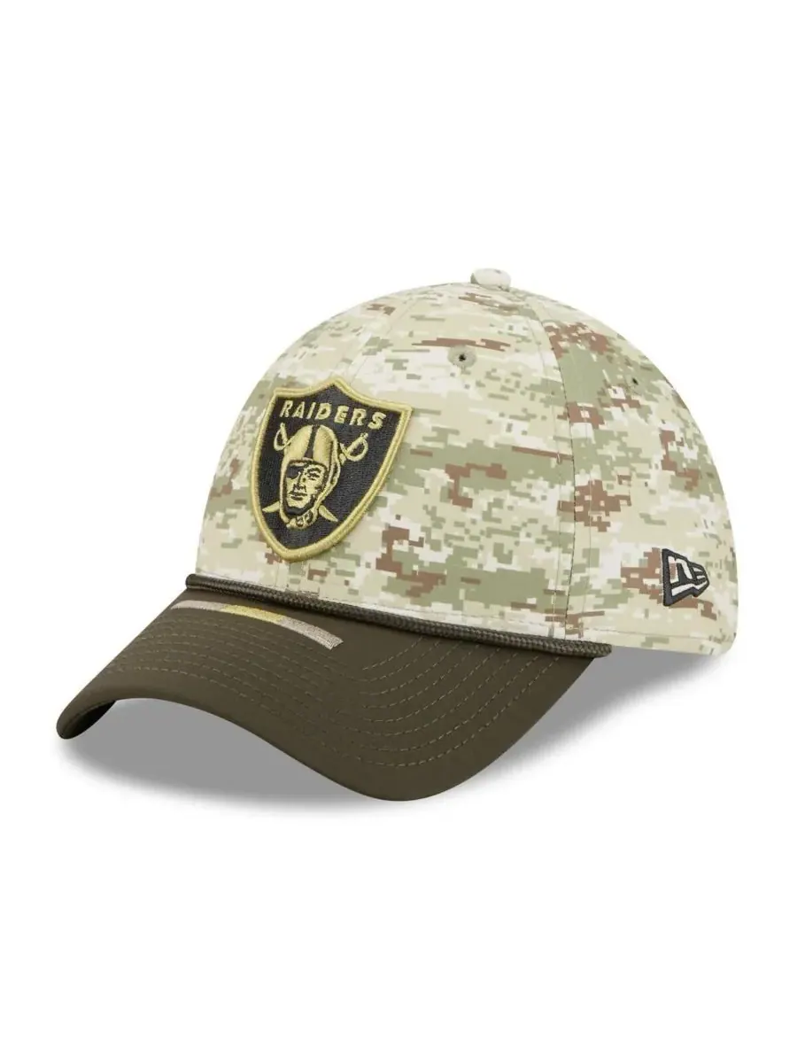 New Era Мужская кепка Las Vegas Raiders 2025 Salute to Service 39THIRTY Flex Hat в — изображение 2 из 4, темный зеленый
