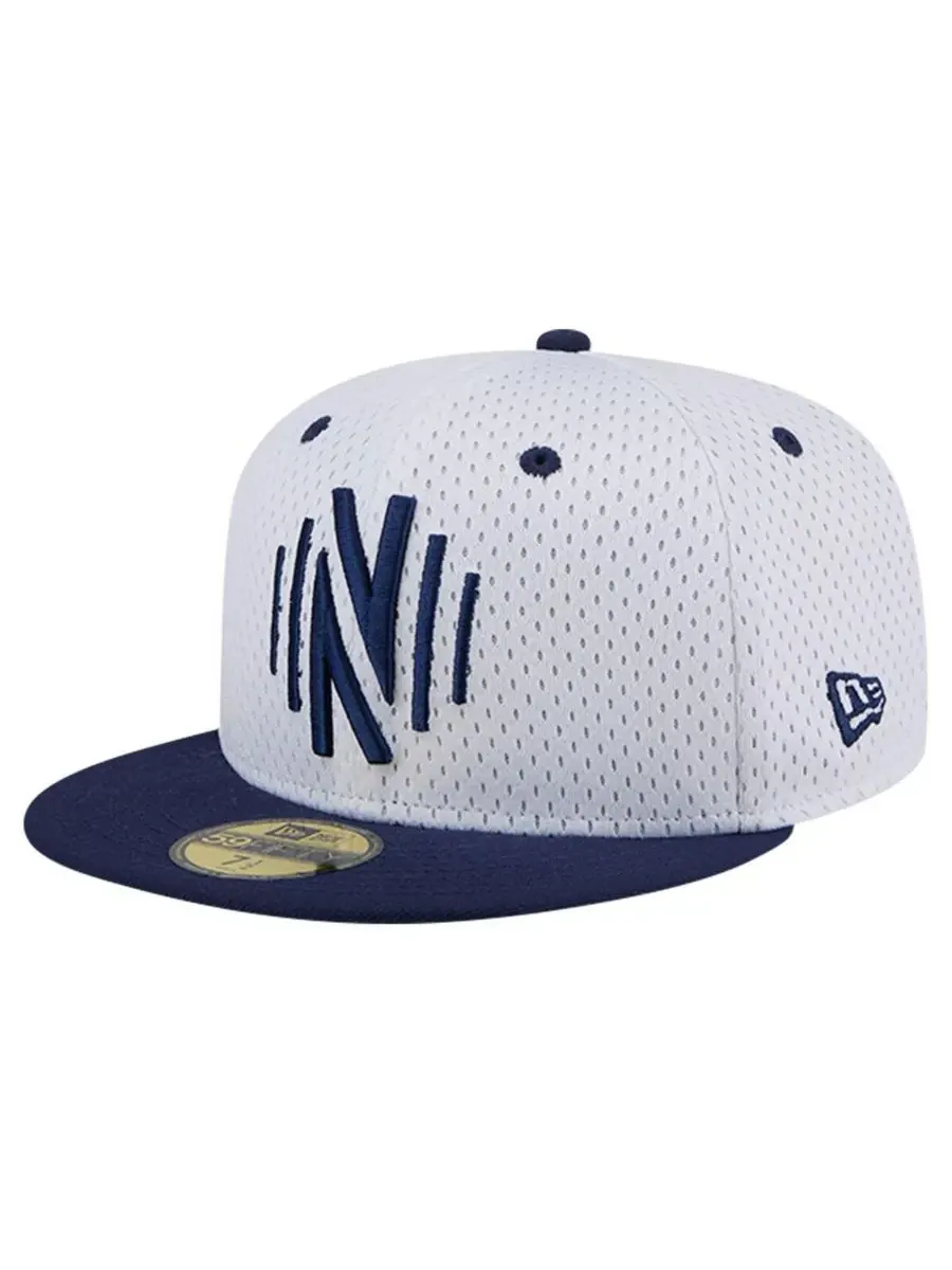 New Era Мужская серая кепка Nashville SC Throwback Mesh 59FIFTY Fitted Hat — изображение 3 из 4, белый