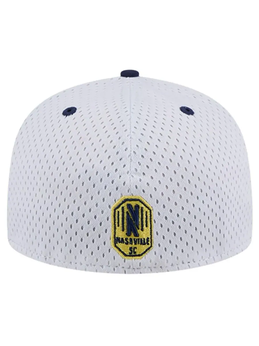 New Era Мужская серая кепка Nashville SC Throwback Mesh 59FIFTY Fitted Hat — изображение 4 из 4, белый