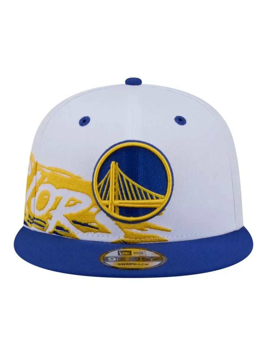Бейсболка Big Boys and Girls White/Royal Golden State Warriors Swept 9FIFTY Snapback Hat New Era — изображение 2 из 5, белый