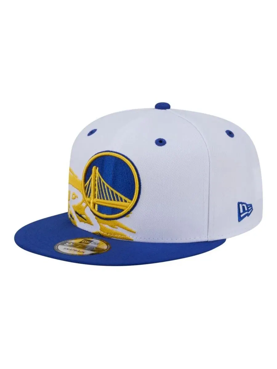 Бейсболка Big Boys and Girls White/Royal Golden State Warriors Swept 9FIFTY Snapback Hat New Era — изображение 3 из 5, белый