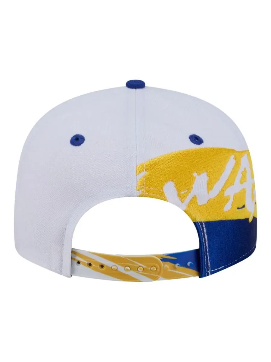 Бейсболка Big Boys and Girls White/Royal Golden State Warriors Swept 9FIFTY Snapback Hat New Era — изображение 4 из 5, белый
