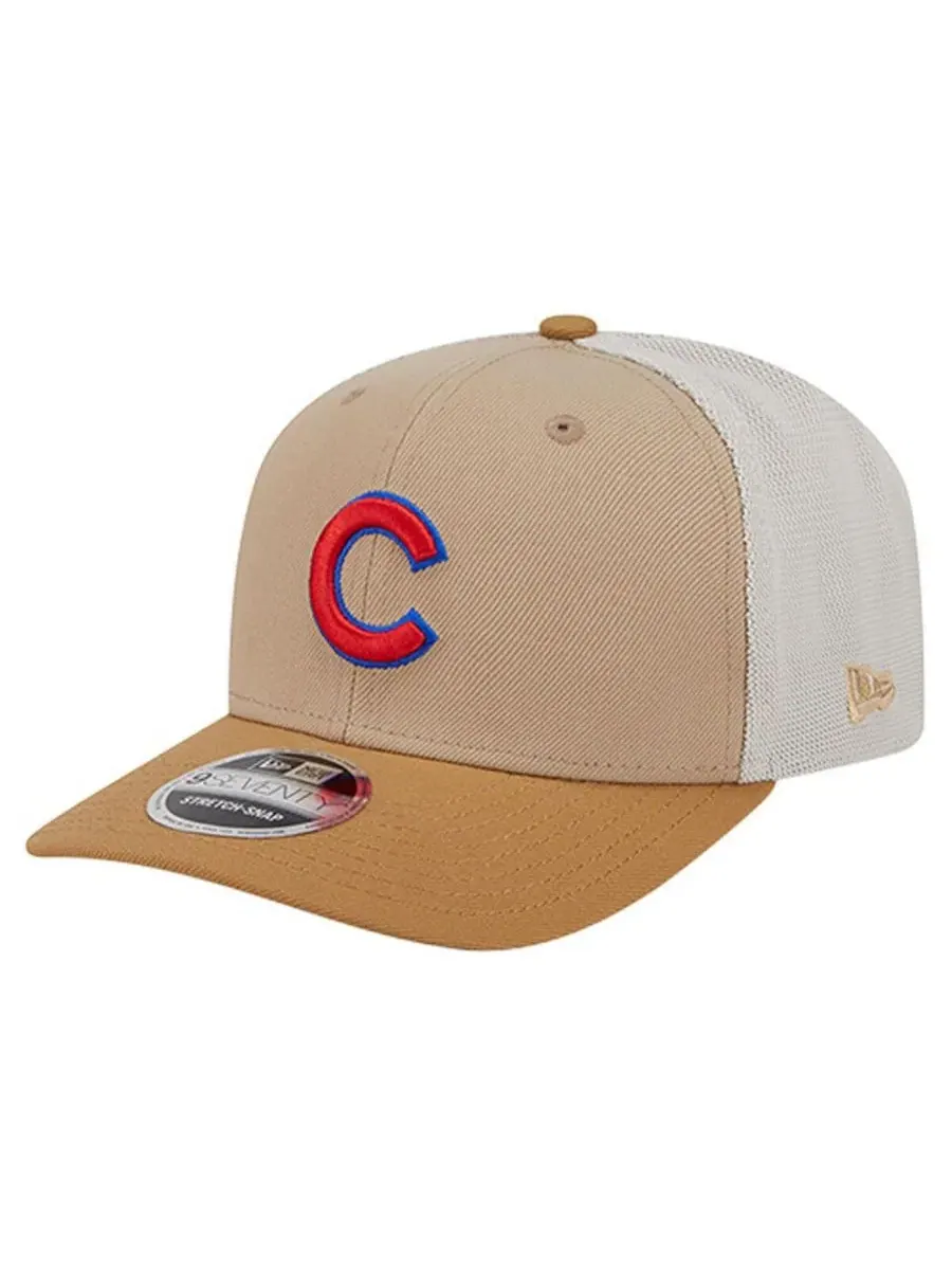 Мужская регулируемая кепка-тракер Chicago Cubs 9SEVENTY цвета "Камень" New Era