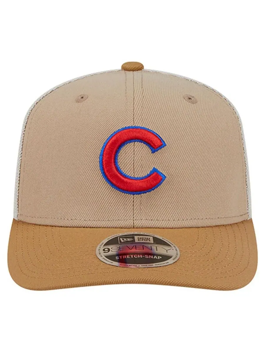Мужская регулируемая кепка-тракер Chicago Cubs 9SEVENTY цвета "Камень" New Era — изображение 2 из 4, белый