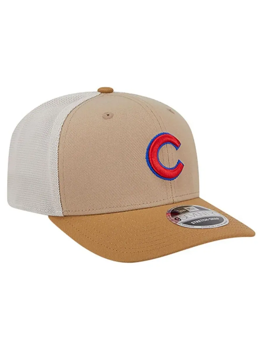 Мужская регулируемая кепка-тракер Chicago Cubs 9SEVENTY цвета "Камень" New Era — изображение 3 из 4, белый