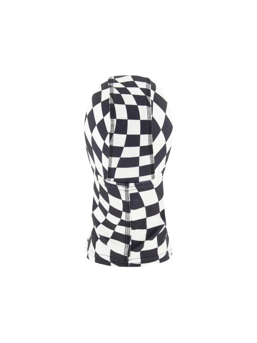 Детская балаклава из футера с принтом в клетку, модель Checkered Print Deux par Deux — изображение 3 из 5, белый