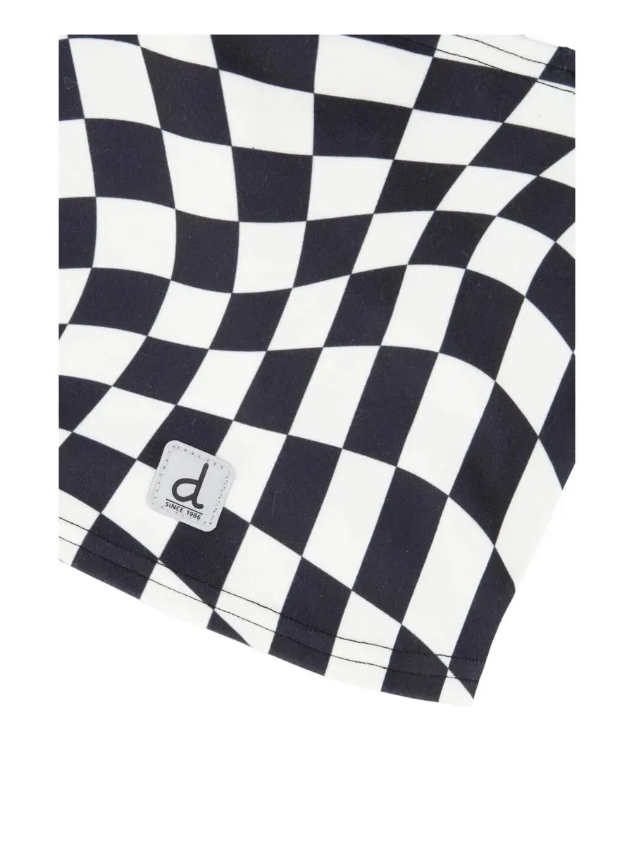 Детская балаклава из футера с принтом в клетку, модель Checkered Print Deux par Deux — изображение 4 из 5, белый