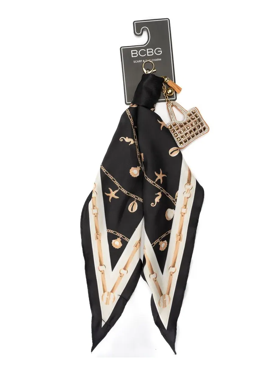 Шарф-косынка с цепочкой и брелоком Sea Life Key Chain and Kite Scarf Set BCBG