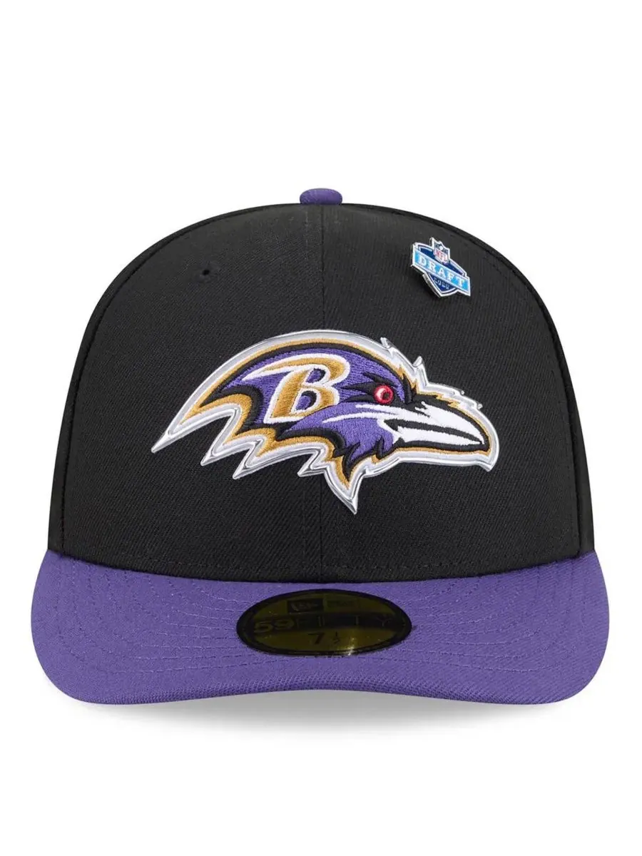 Кепка с высоким верхом и металлизированным логотипом Baltimore Ravens New Era — изображение 2 из 5, черный фиолетовый
