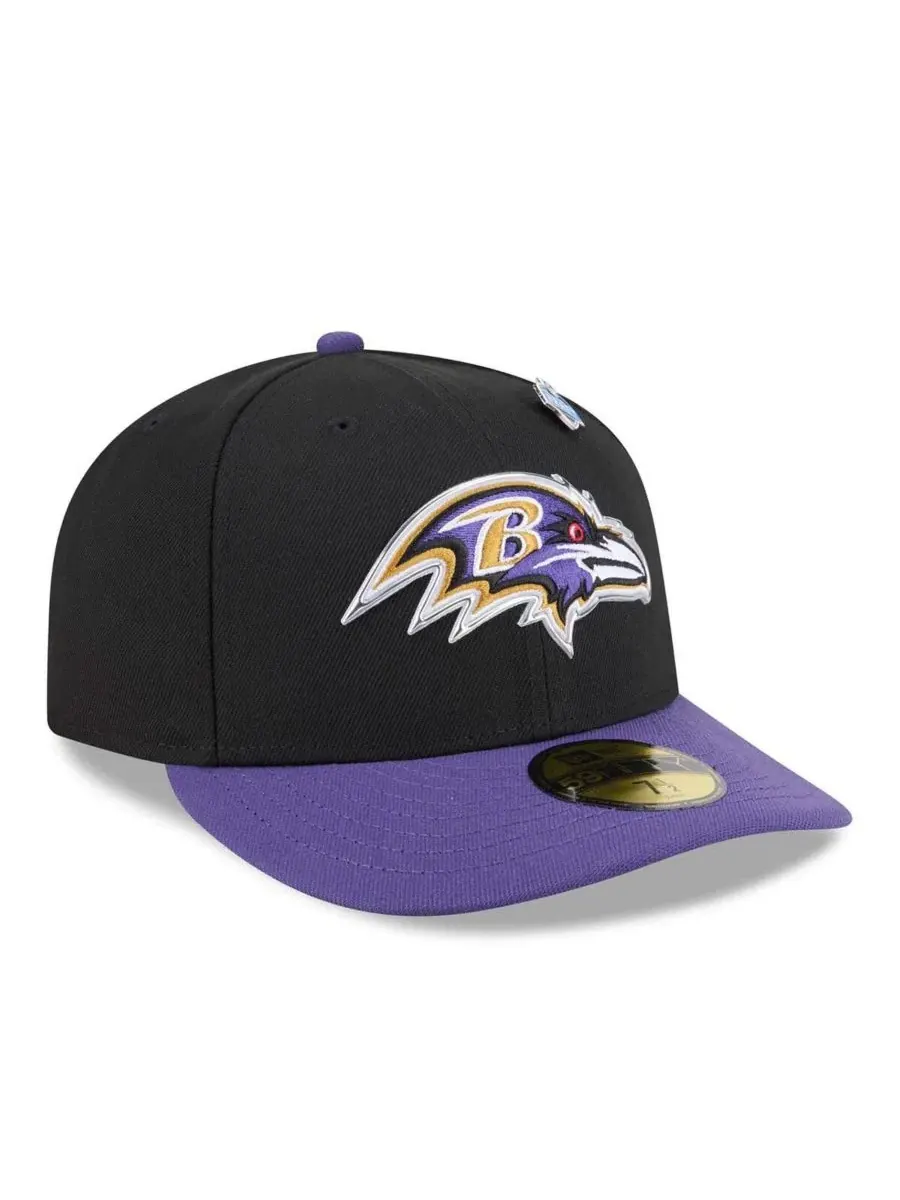 Кепка с высоким верхом и металлизированным логотипом Baltimore Ravens New Era — изображение 3 из 5, черный фиолетовый