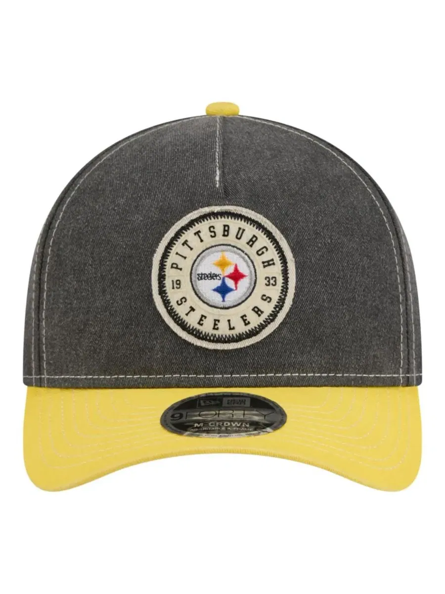 Кепка с принтом Pittsburgh Steelers New Era — изображение 2 из 5, черный золотистый