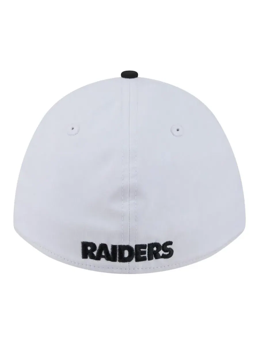 Бейсболка New Era с логотипом Las Vegas Raiders, модель Patch 39THIRTY A-Frame M-Crown — изображение 2 из 4, белый черный