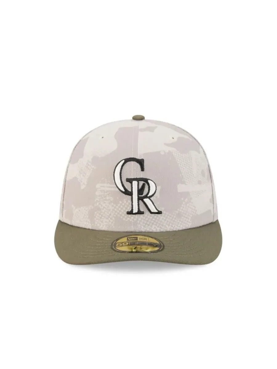 New Era Мужская светло-бежевая/оливковая кепка Colorado Rockies 2025, посвященная Дню вооруженных — изображение 3 из 7