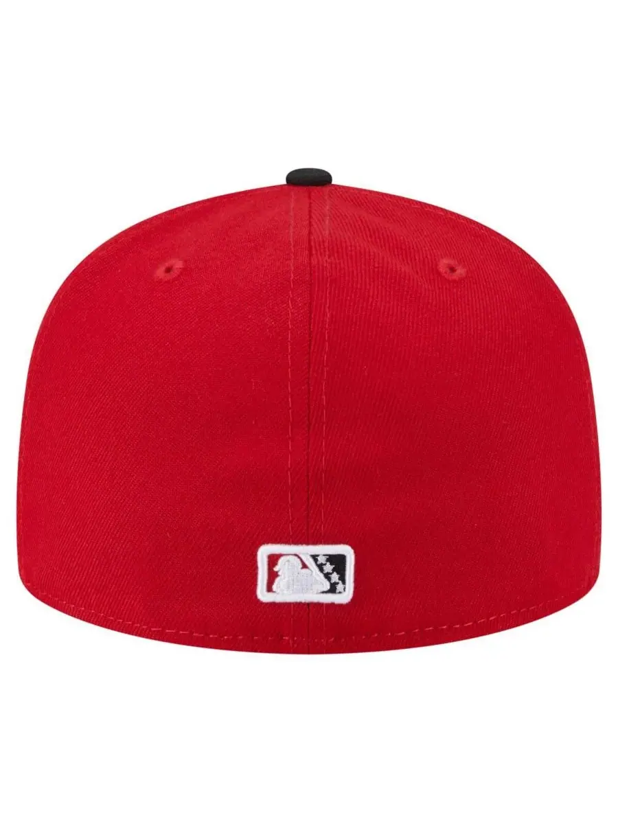 New Era Мужская красно-черная кепка Richmond Flying Squirrels из аутентичной коллекции 59FIFTY — изображение 2 из 4
