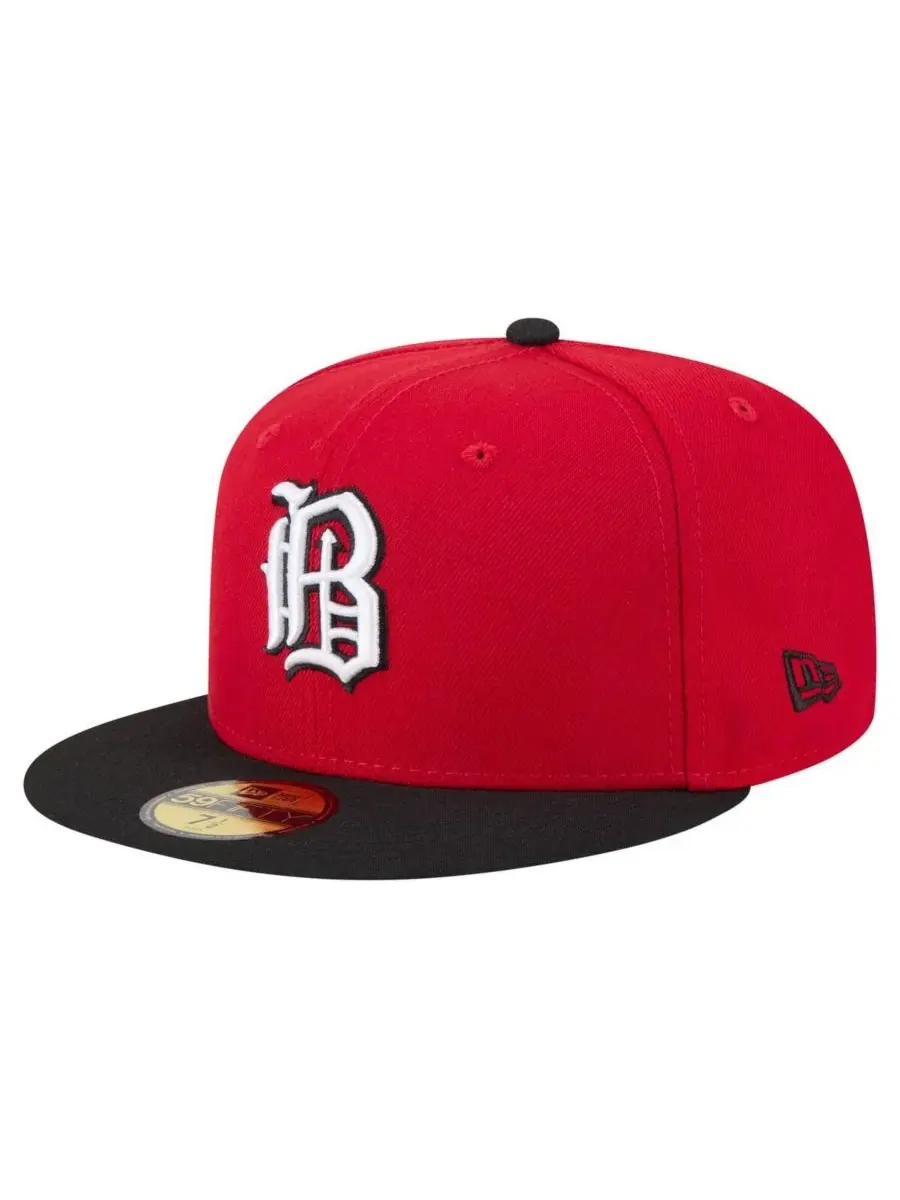 New Era Мужская красно-черная кепка Birmingham Barons из коллекции Authentic Collection 59FIFTY