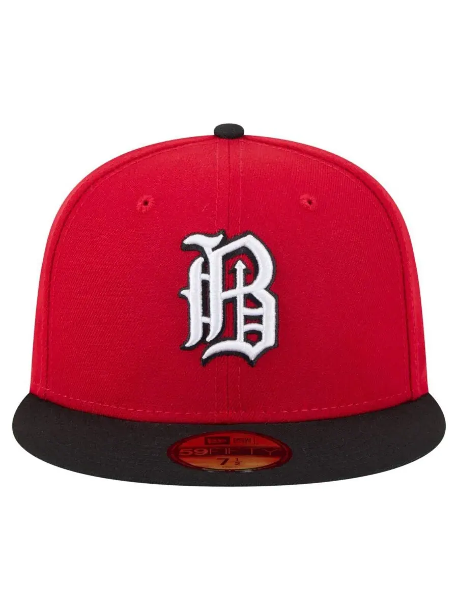 New Era Мужская красно-черная кепка Birmingham Barons из коллекции Authentic Collection 59FIFTY — изображение 2 из 4